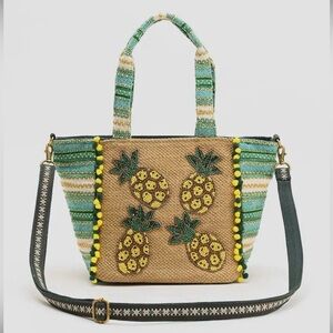 Pinapple Express luxury dolce Italy beaded crossbody embellished Tote Bag Purse